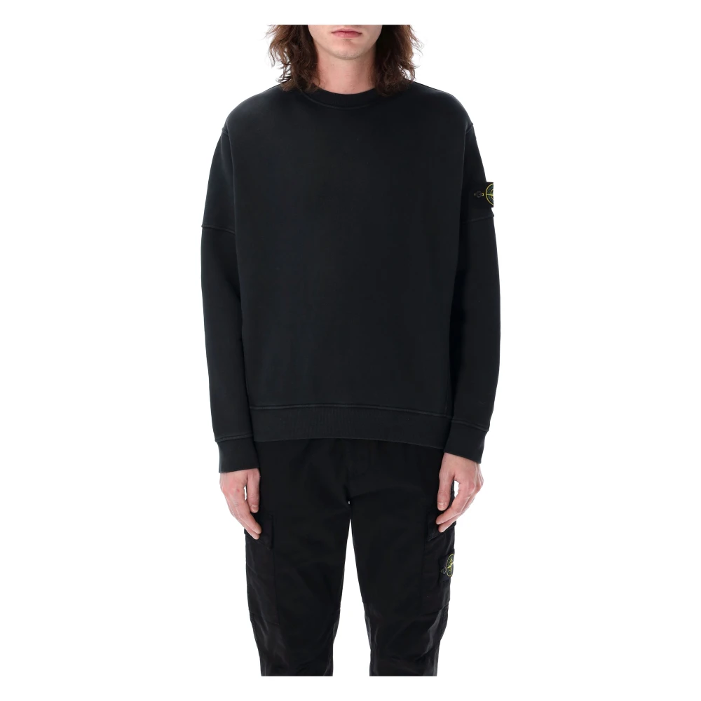 Stone Island Oversized Crewneck Sweatshirt Black, Herr