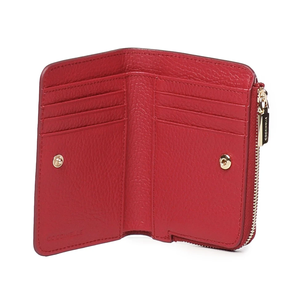Coccinelle Rode Leren Portemonnee met Muntvak Red Dames