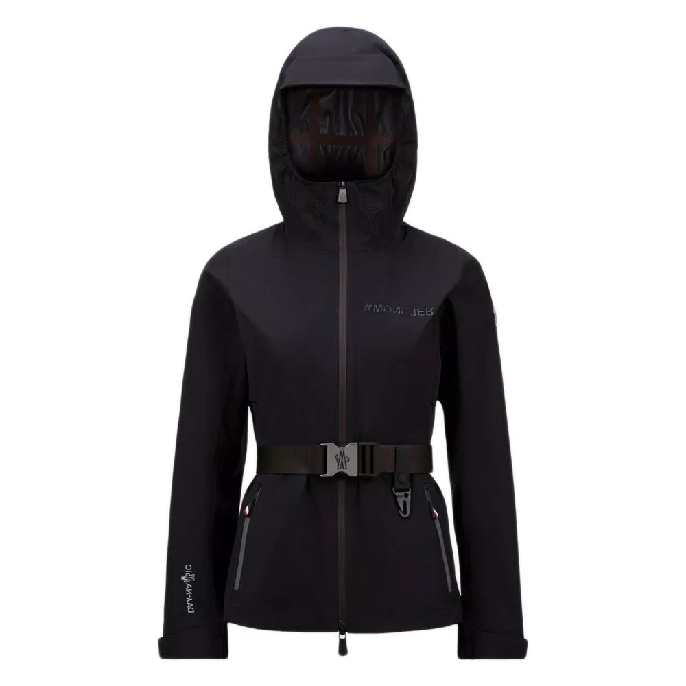 Moncler Zwarte jassen met warmte-gesealde naden Black Dames