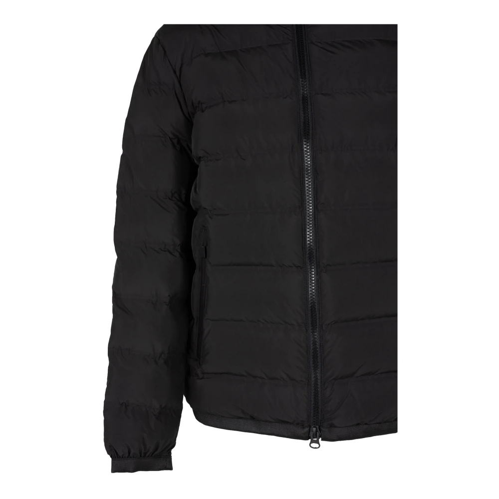 Geox Stijlvolle Jas met Capuchon en Rits Black Heren
