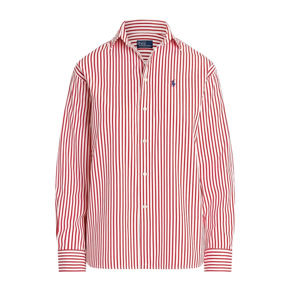 Polo Ralph Lauren Gestreept katoenen overhemd met relaxte pasvorm Red Dames