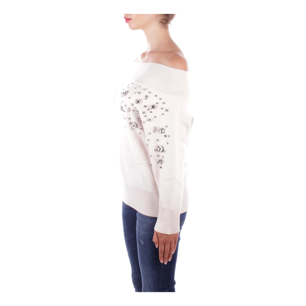 H2O Strass Gebreide Roomtrui Beige Dames