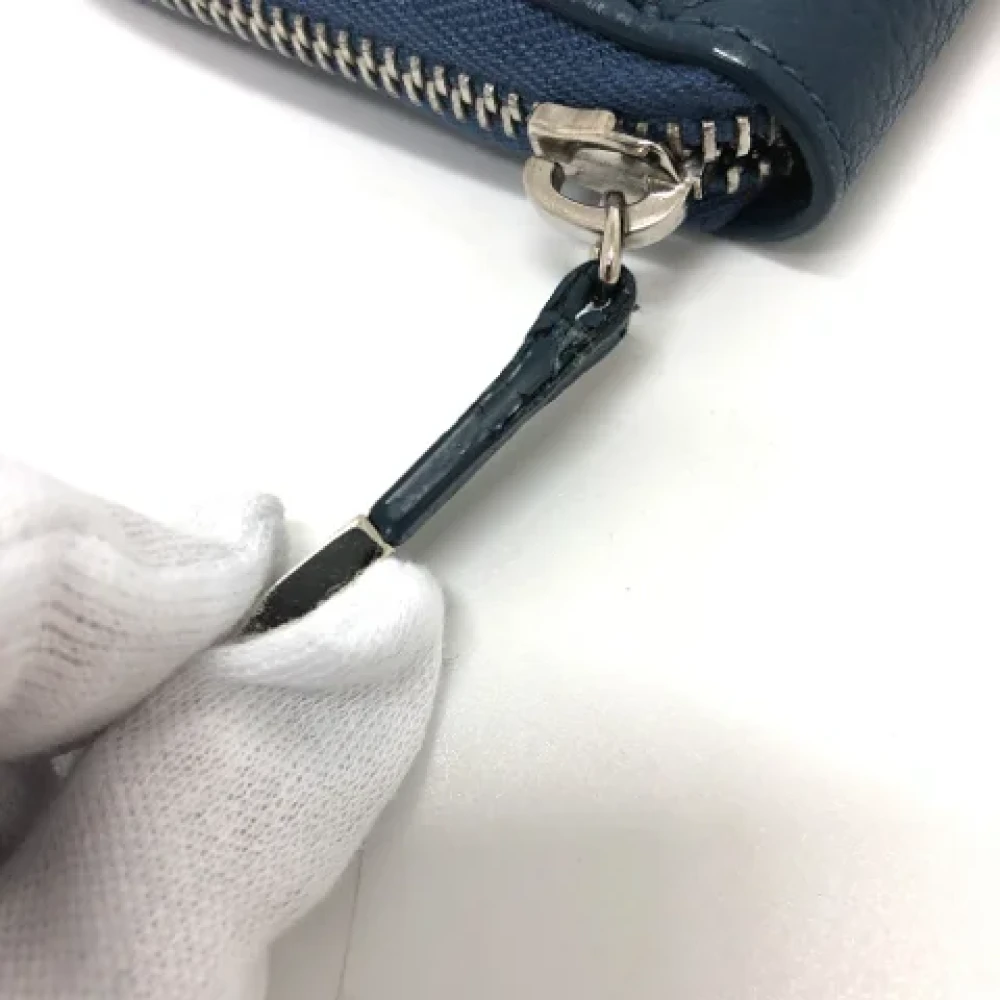 Dior Vintage Pre-owned Leather wallets Blue Heren