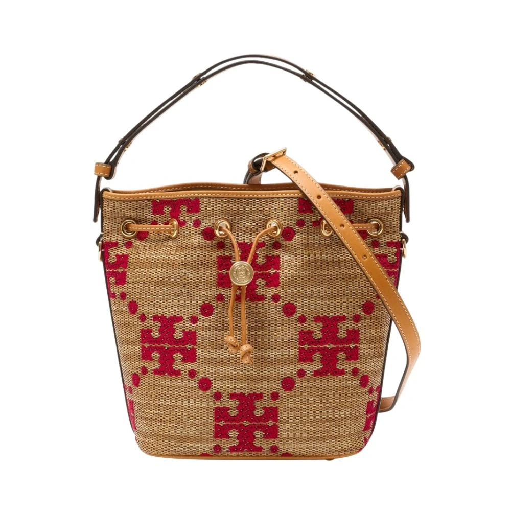 Tory Burch Women's Beige Bucket Bags, One Size, T Monogram Purse