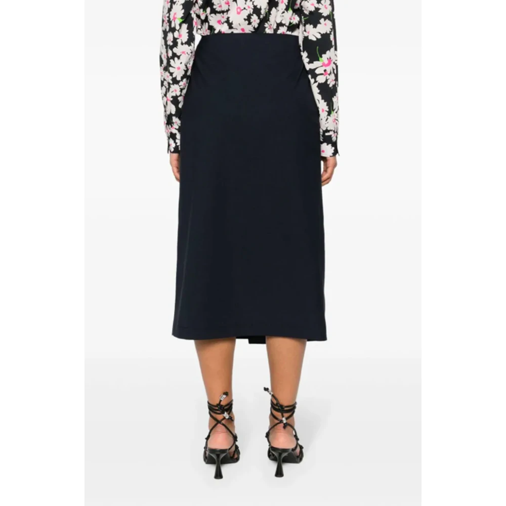 Msgm Blauwe Omslagrok Asymmetrische Zoom Blue Dames