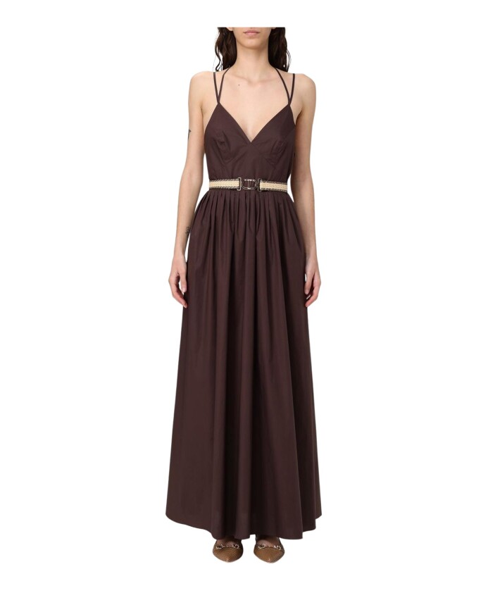 robe-longue-cafe-jupe-plissee