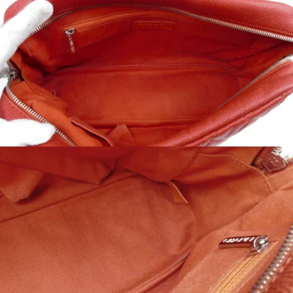 Chanel Vintage Pre-owned Leather chanel-bags Orange Dames