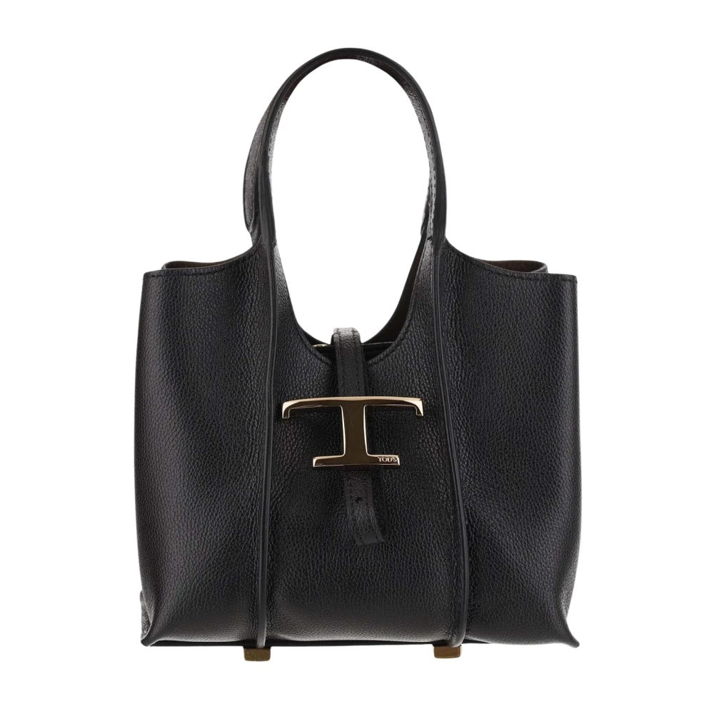 TOD'S Stijlvolle Leren Schoudertas Black Dames
