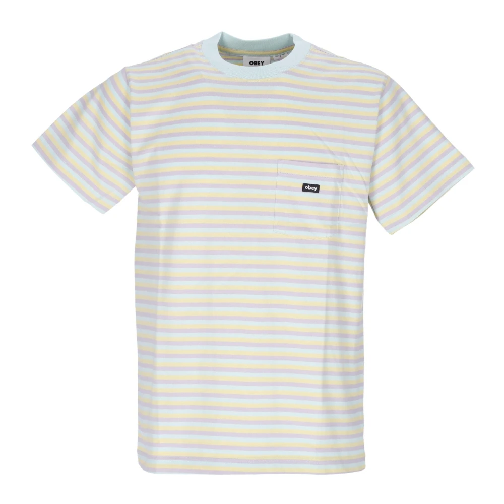 Obey Gestreepte Zak Tee Pure Water T-Shirt Multicolor Heren