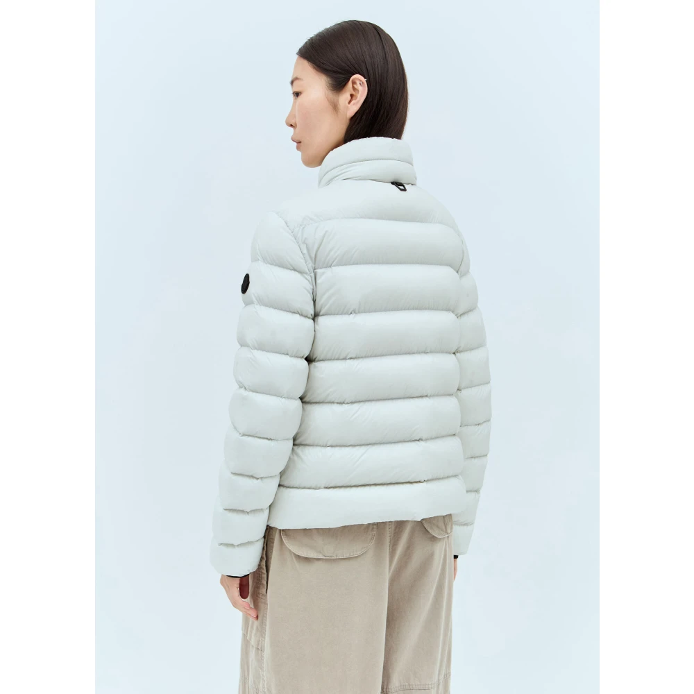 Moncler Gewatteerd Donsjack met Logoprint Gray Dames