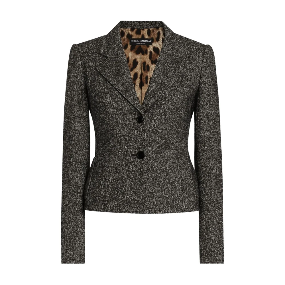 Dolce & Gabbana Mujer Gris - Chaqueta Con Estampado De Leopardo Aw 25 - Jackets - M