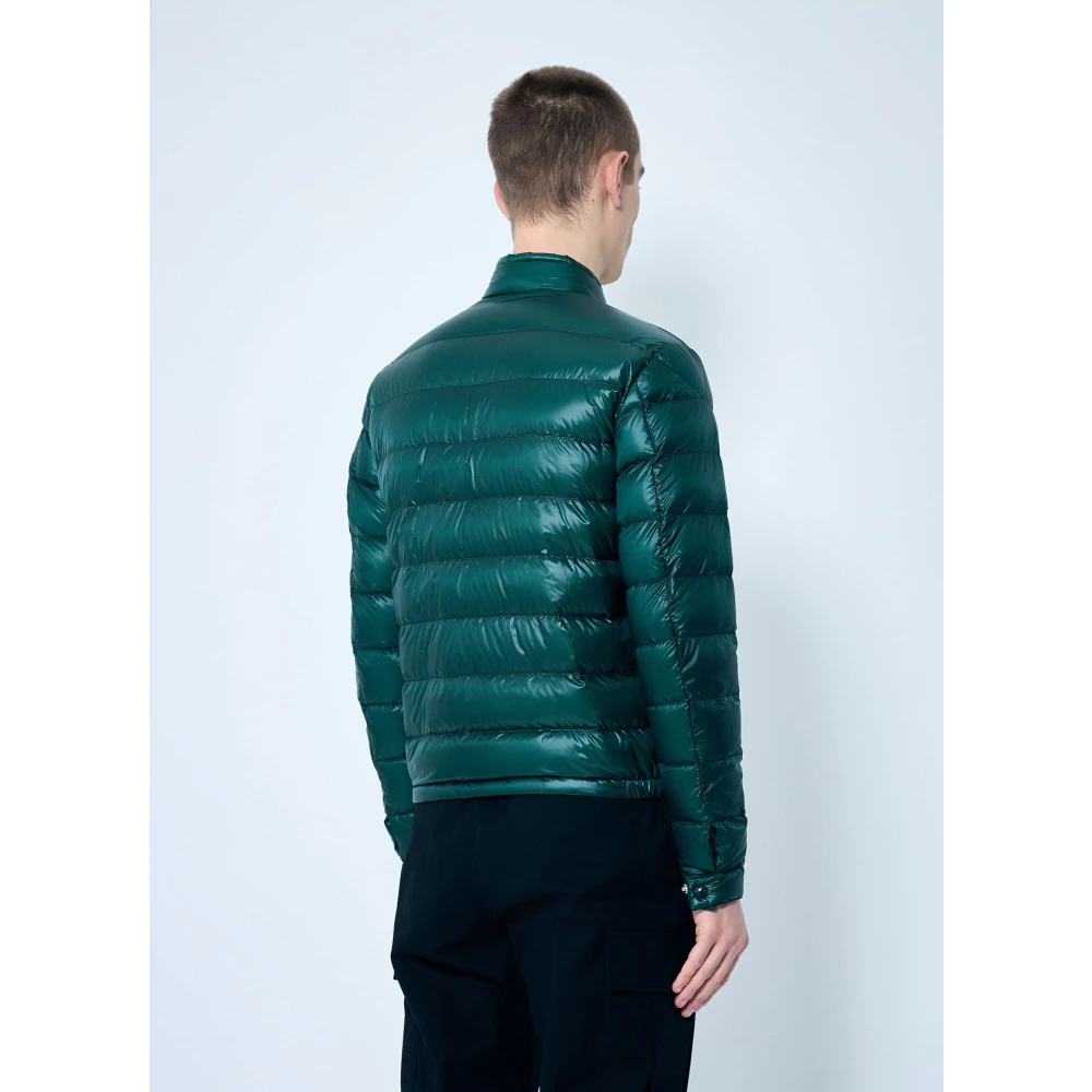 Moncler Acorus Short Down Jacket Green Heren