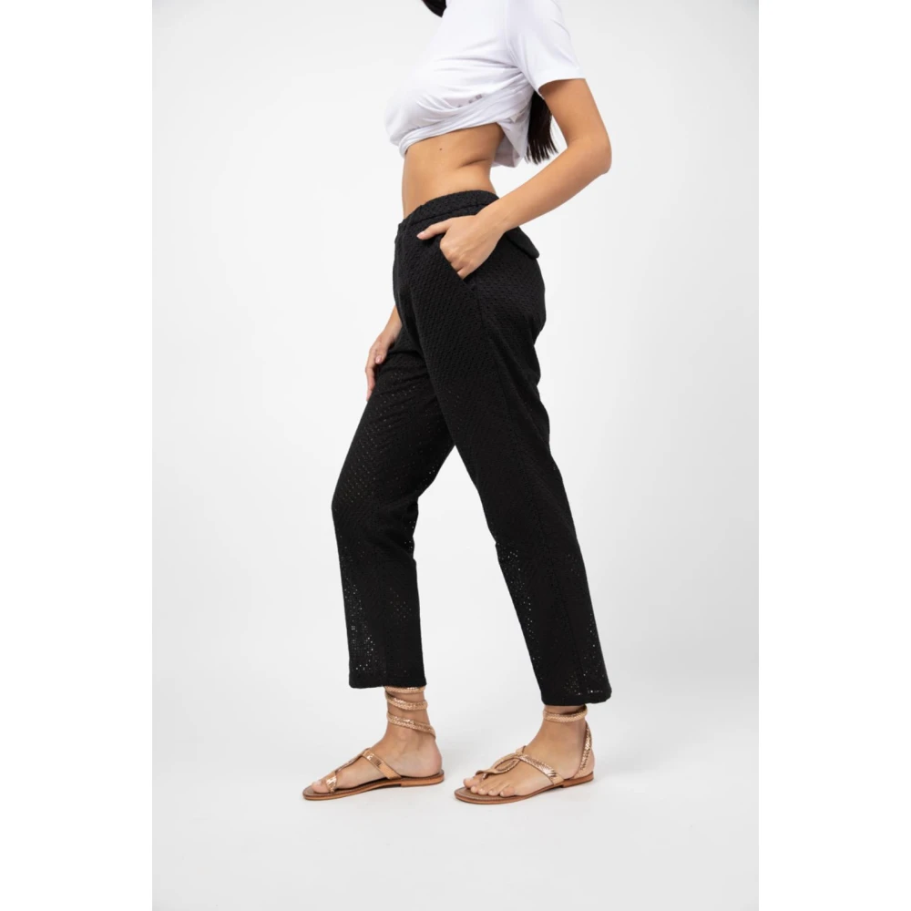 White Sand Stijlvolle Broek Black Dames