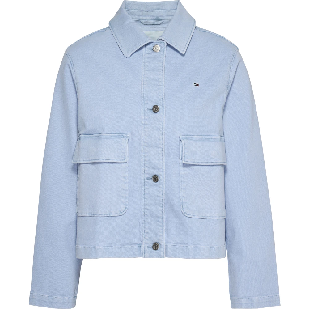 Tommy Jeans Vintage Gewassen Overhemd Stijl Jas Blue Dames