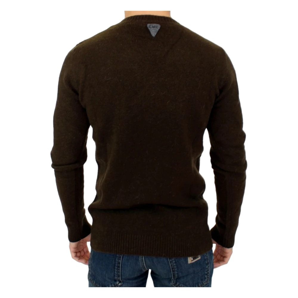 Costume National Gestreepte Pullover met Ronde Hals Brown Heren