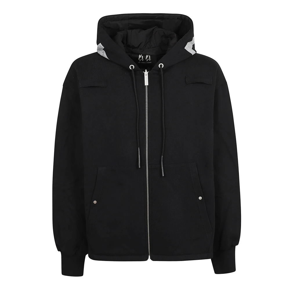 44 Label Group Ritsrits-hoodie met capuchon Black Heren