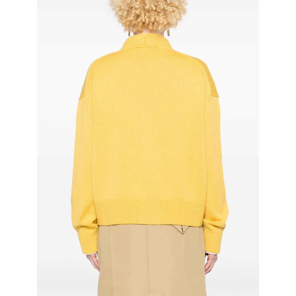 Fabiana Filippi Gele Merino V-Hals Vest Yellow Dames