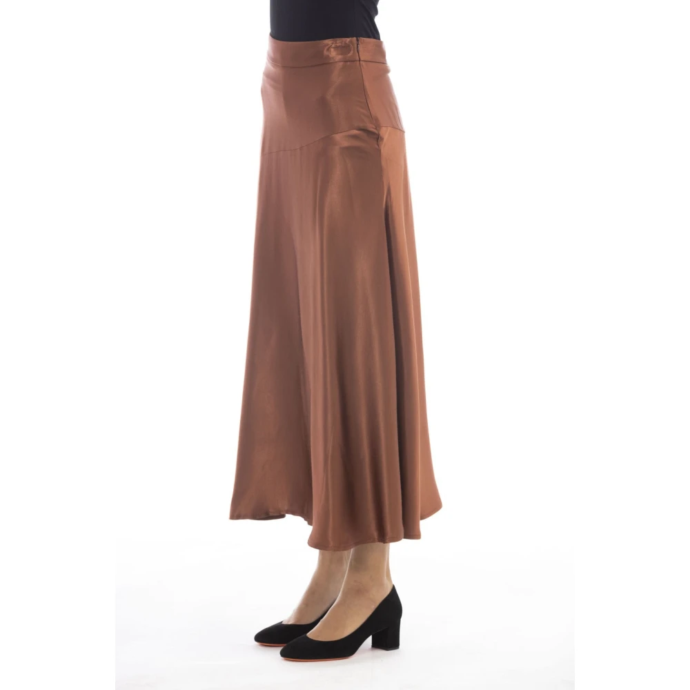 Alpha Studio Satijnen Rok Damesmode Brown Dames