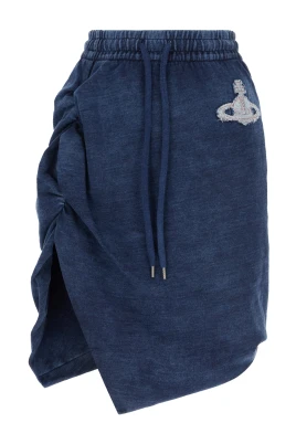Drawstring Ruched Side Panther Miniskirt