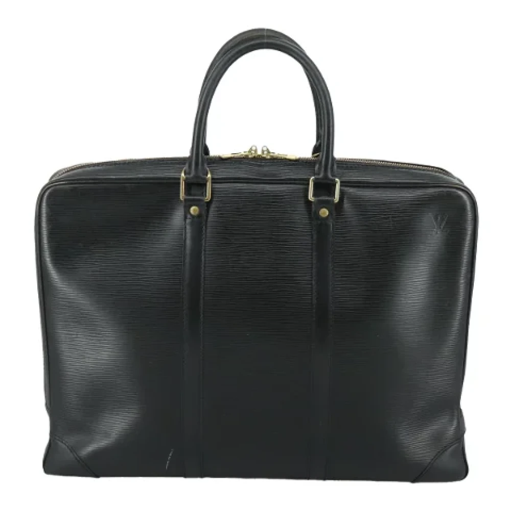 Louis Vuitton Vintage Pre-owned Leather briefcases Black Dames