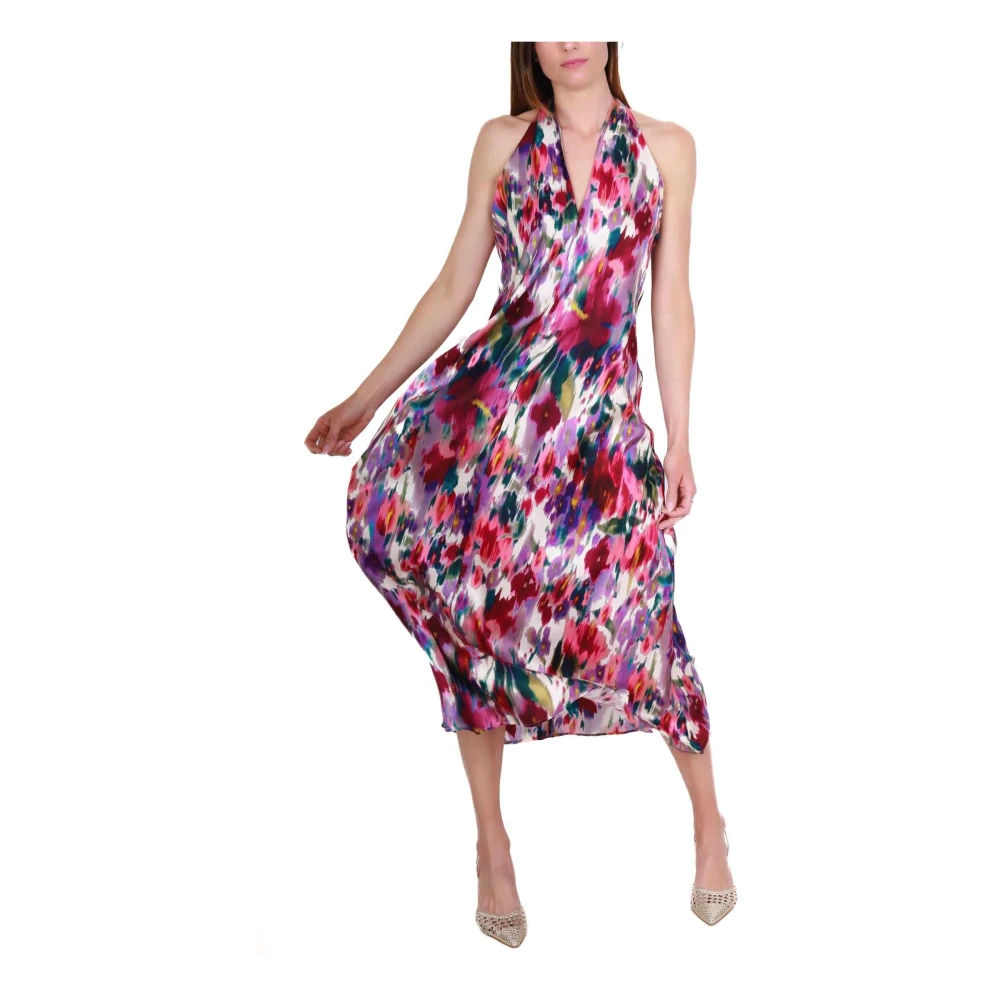 Pennyblack Zijden Kruisrug Lange Jurk Multicolor Dames