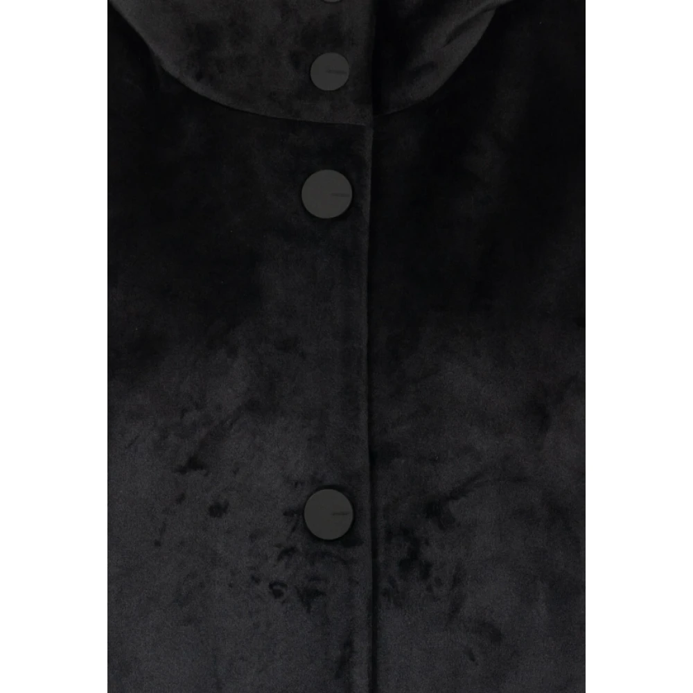 RRD Zwarte Velvet Neo Parka Jas Black Dames
