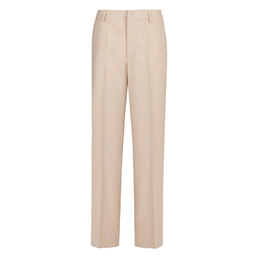 PT Torino Elastiska Straight-leg Byxor Beige, Dam