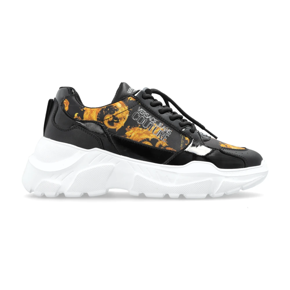 Versace Jeans Couture Barocco Pattern Sportschoenen Dames Schoenen Zwart