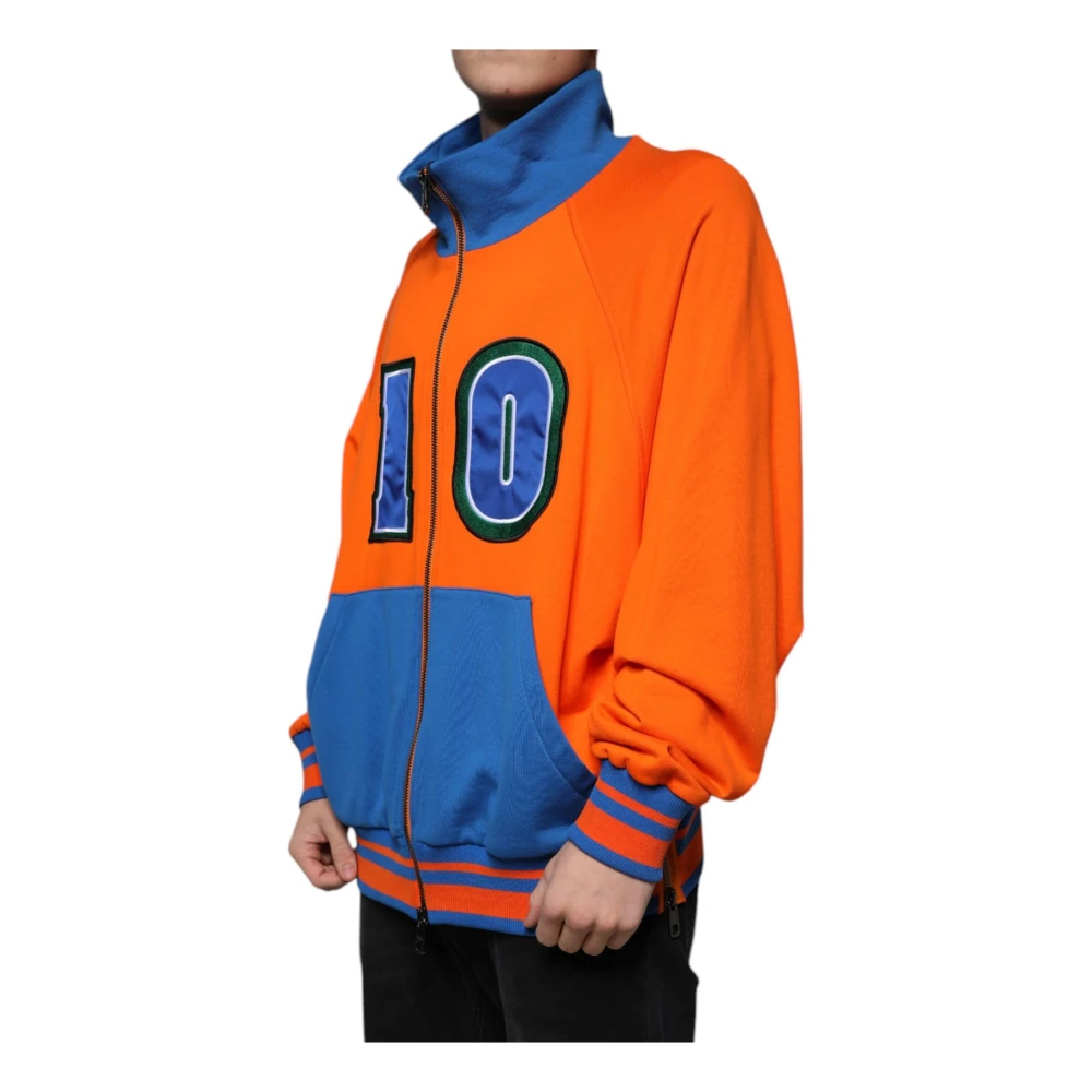Dolce & Gabbana Bomberjack met Logo Details Oranje Blauw Orange Heren