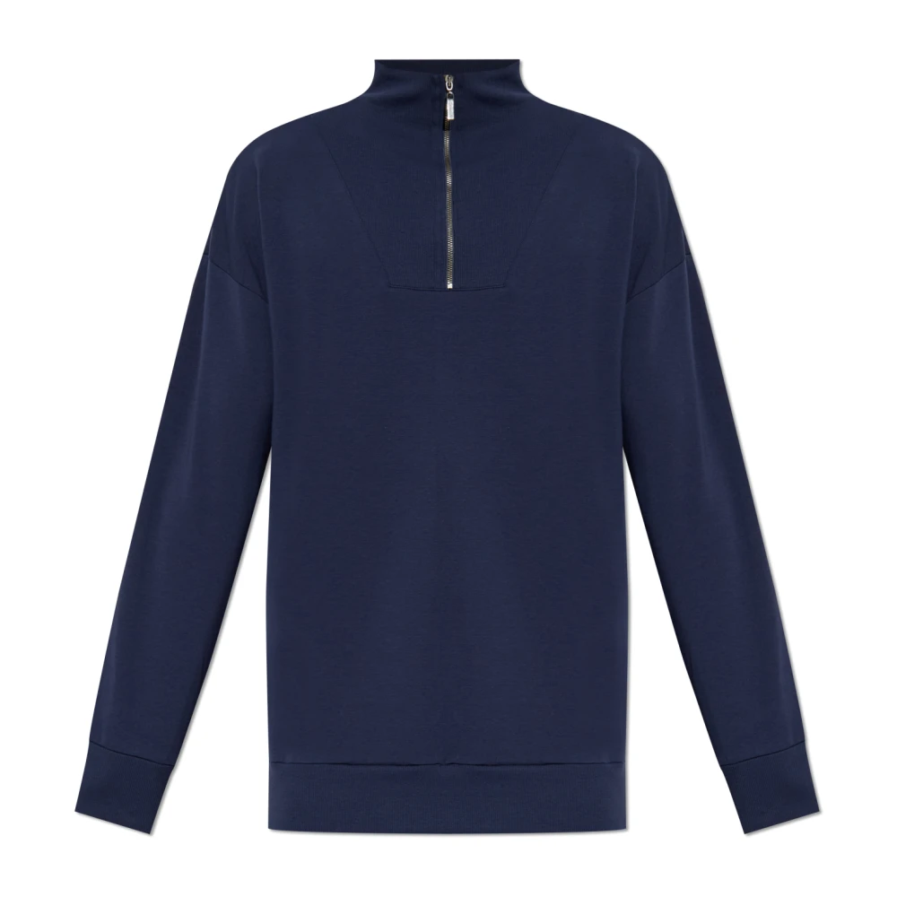 Hanro Mannelijk Blauw Hoodies & Sweatvesten Heren, L, Katoen, Sweatshirt Met Kraag