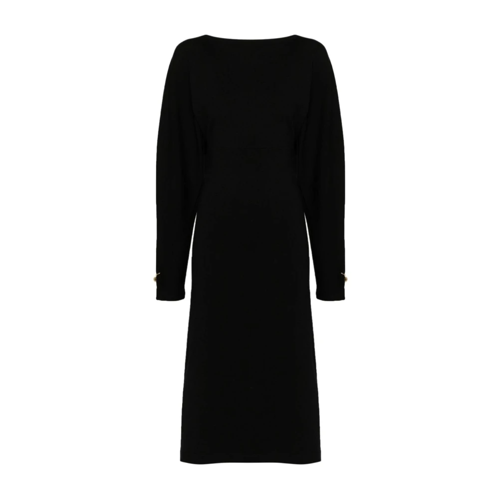 Philosophy di Lorenzo Serafini Zwart Gebreide Boothals Jurk Black Dames