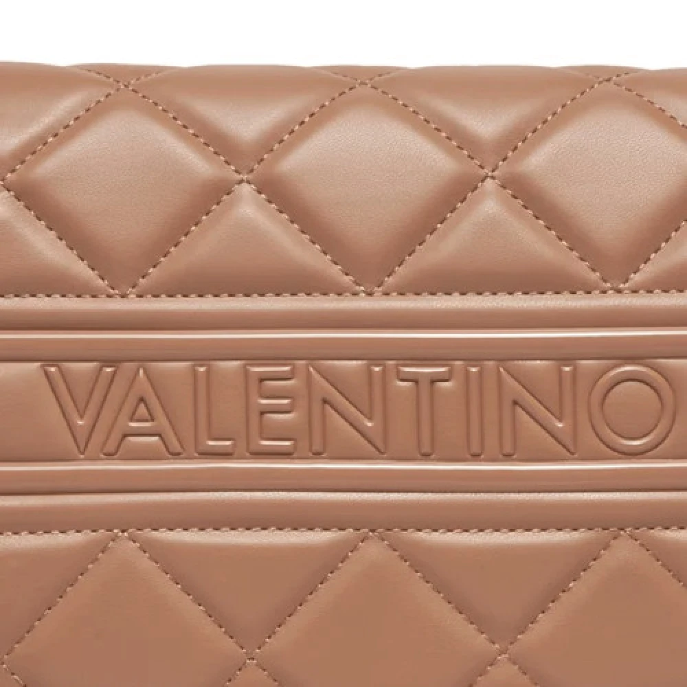Valentino by Mario Valentino Beige Gewatteerde Flap Handtas met Verstelbare Band Beige Dames