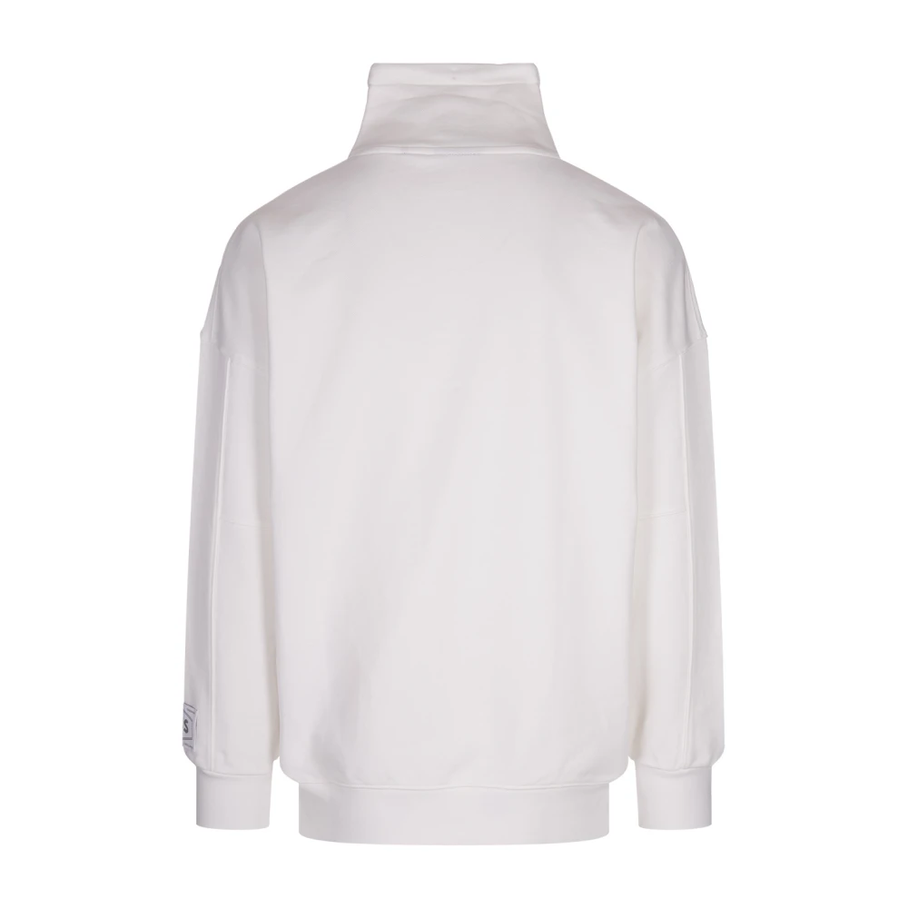 Hugo Boss Witte High-neck Zip Sweatshirt White Heren