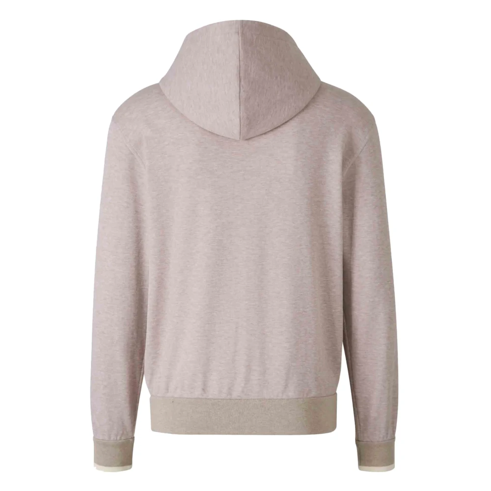Brioni Katoenmix Hoodie met Ritssluiting Beige Heren
