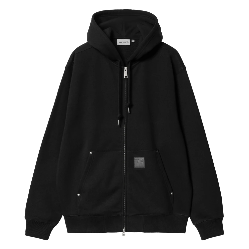 Carhartt WIP Hooded Sweat Jacket met Front Logo Black Heren
