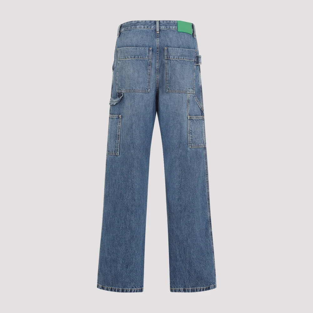 Bottega Veneta Mid Blue Denim Cargo Pants Blue Dames