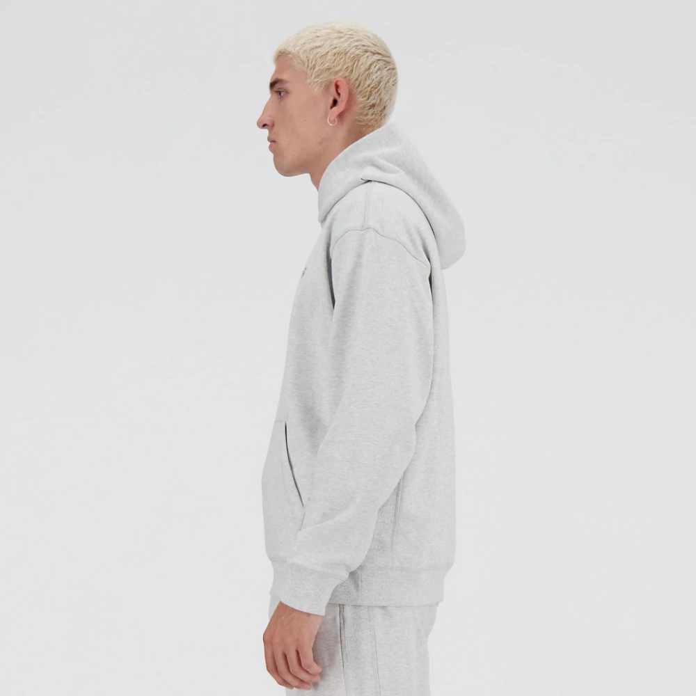 New Balance Athletics French Terry Hoodie Gray Heren