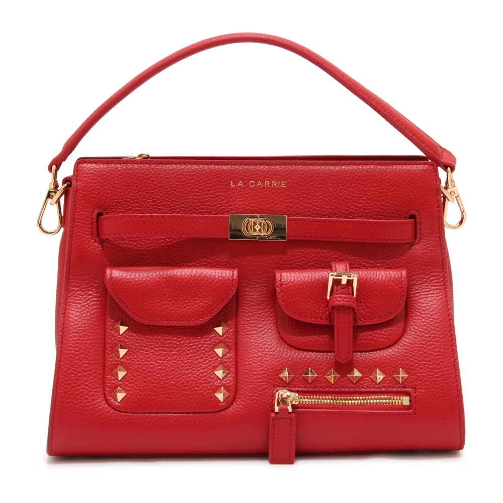 La Carrie Red Handbags, Female, One Size, Rock Pocket Med Shopper