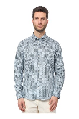 chemise-bleue-imprimee-a-manches-longues