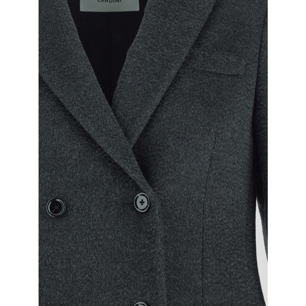 Lardini Dubbel Breasted Wol Alpaca Jas Vrouw Gray Dames