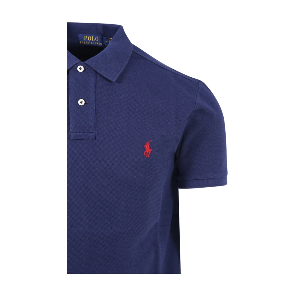 Ralph Lauren Navy Blauw Kort Mouw Gebreid Blue Heren