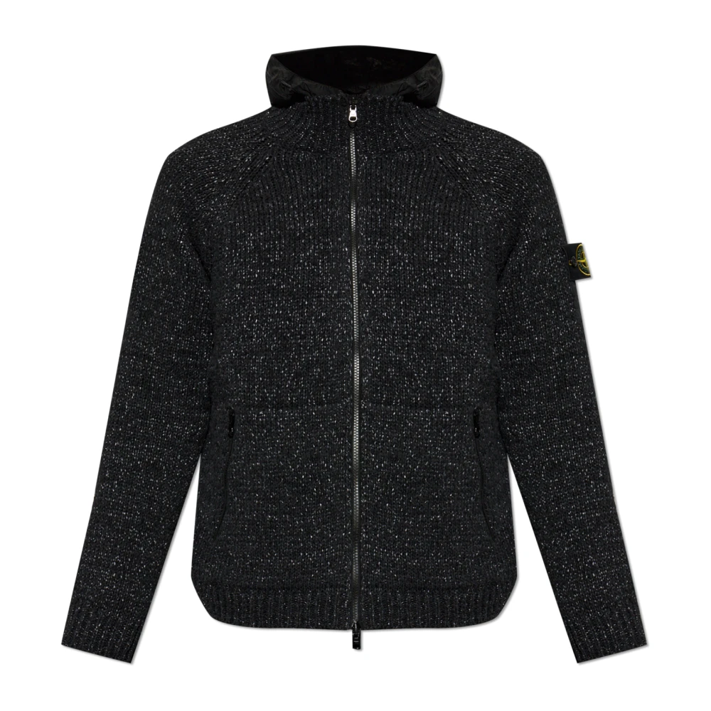 Stone Island Textured Knit Jacket - Mann Jacken Black L - Immagine 2