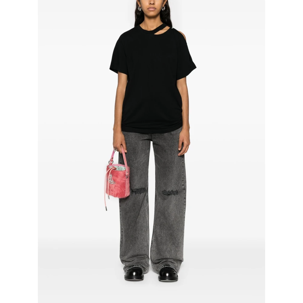 MM6 Maison Margiela Katoenen T-shirt Black Dames