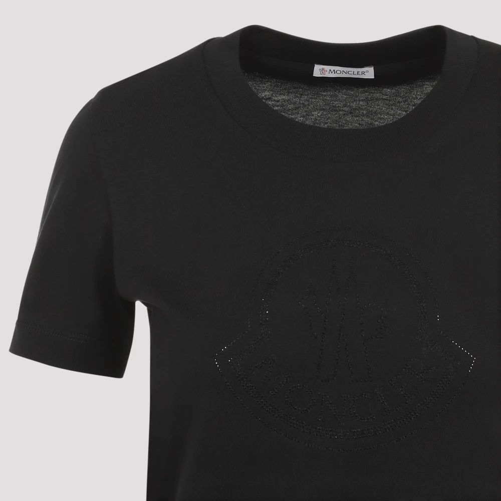Moncler Zwarte T-shirt voor vrouwen Black Dames