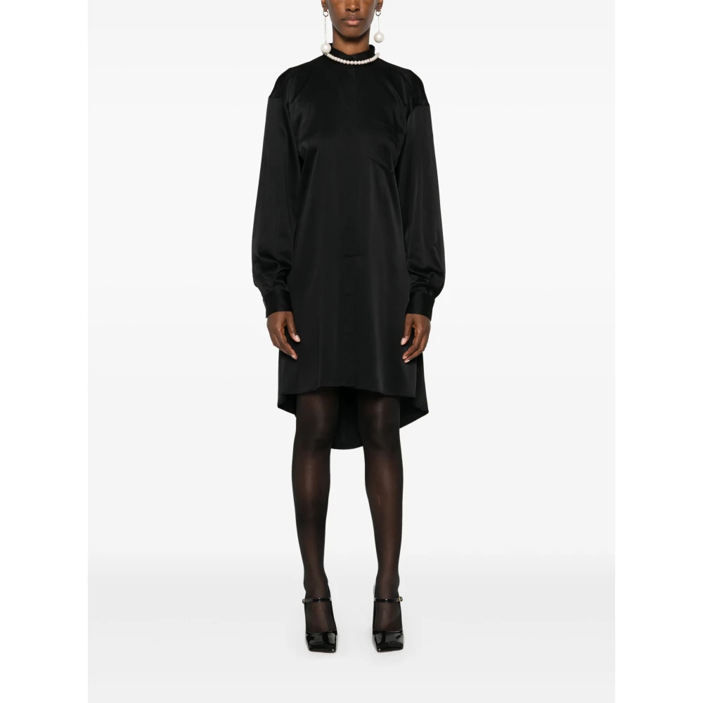 Moschino Zwart Satijn Enverse Satin Top Black Dames