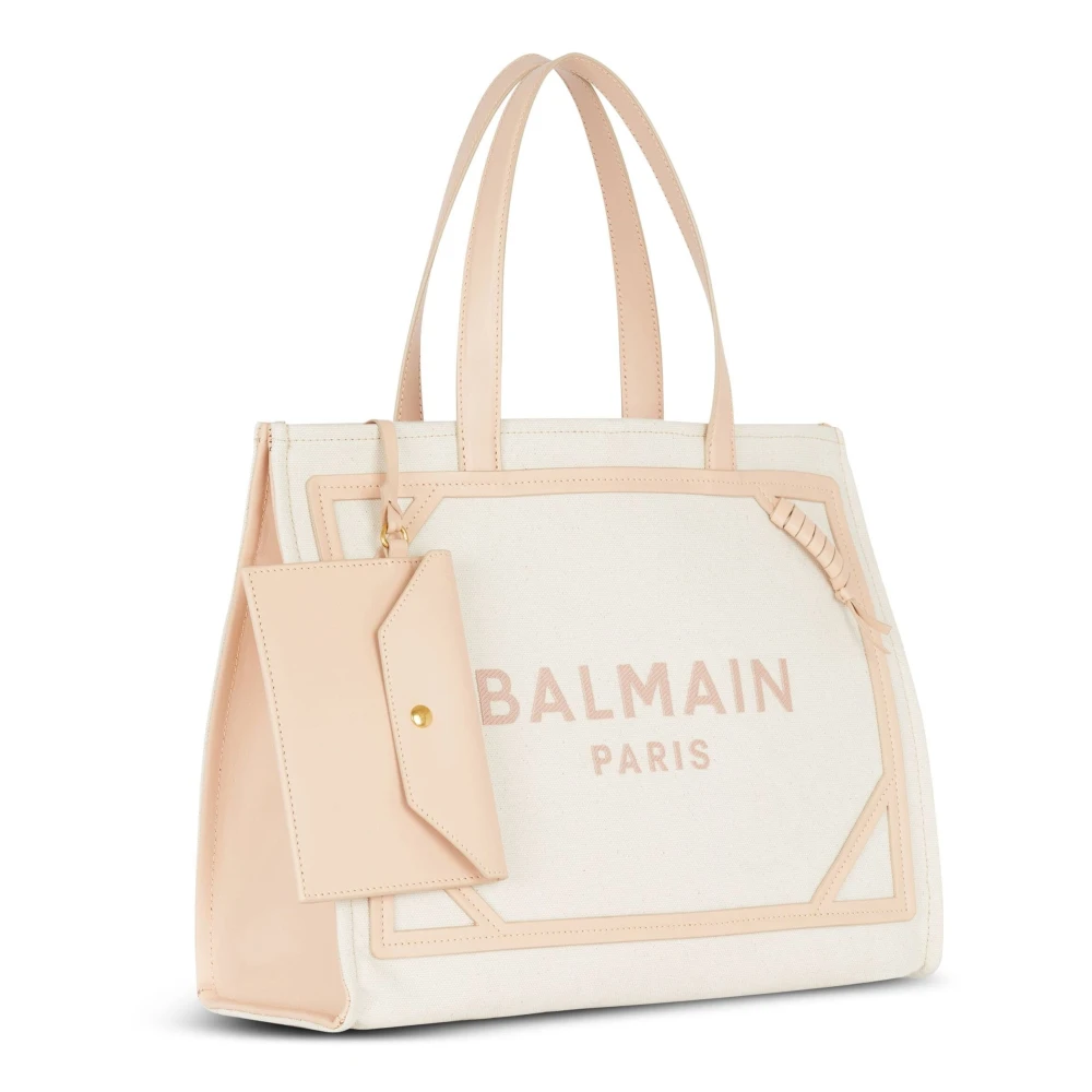 Balmain Casual Canvas Tote Bag Beige Dames