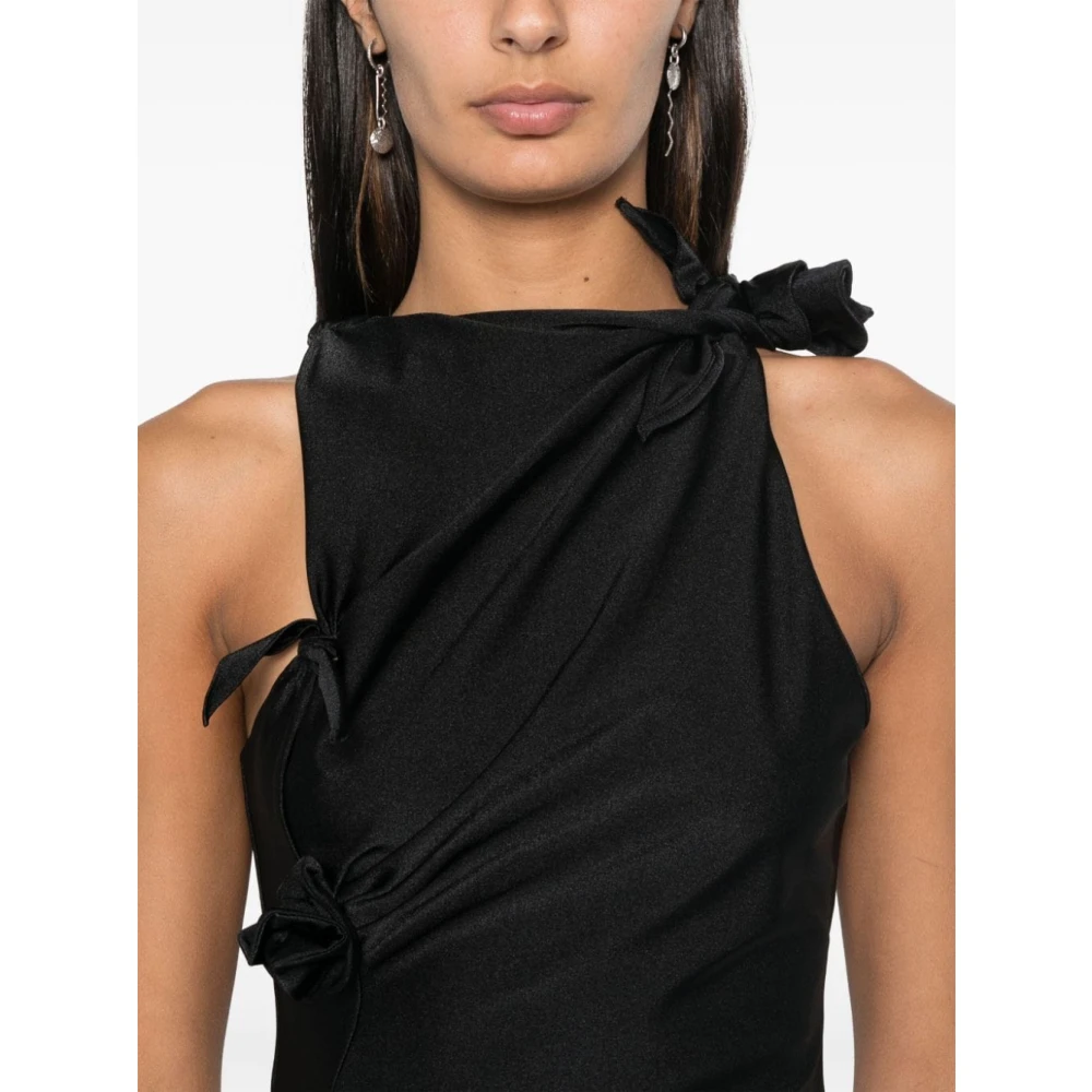 Coperni Zwarte Mouwloze Top met Asymmetrisch Ontwerp Black Dames