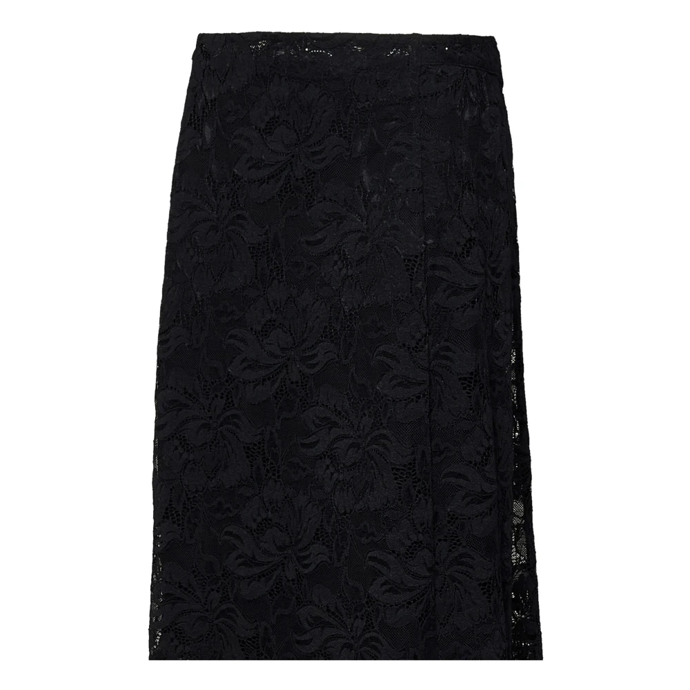 Paco Rabanne Zwarte Asymmetrische Kant Rok Black Dames