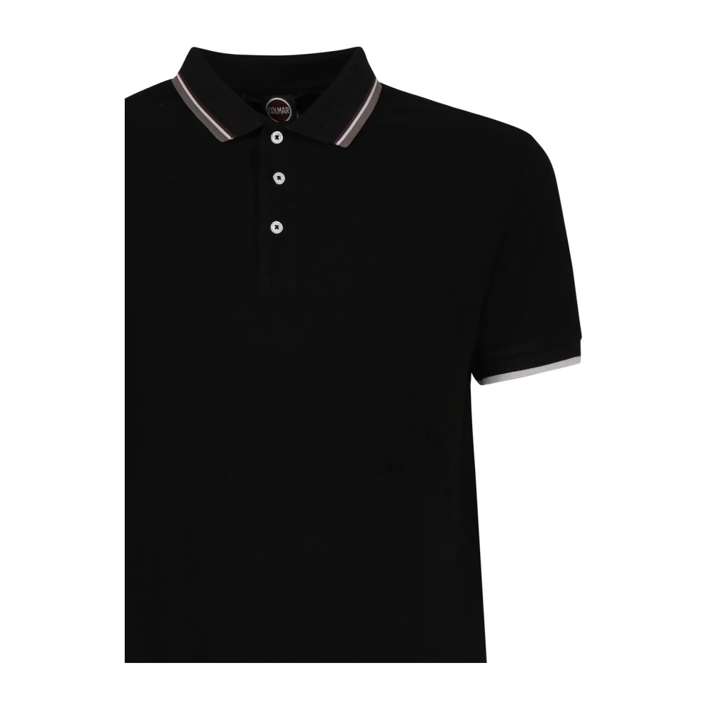 Colmar Zwart Poloshirt met Contrasterende Strepen Black Heren
