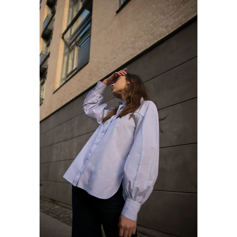 SPORTMAX Cipro Shirt 100% Katoen Blue Dames